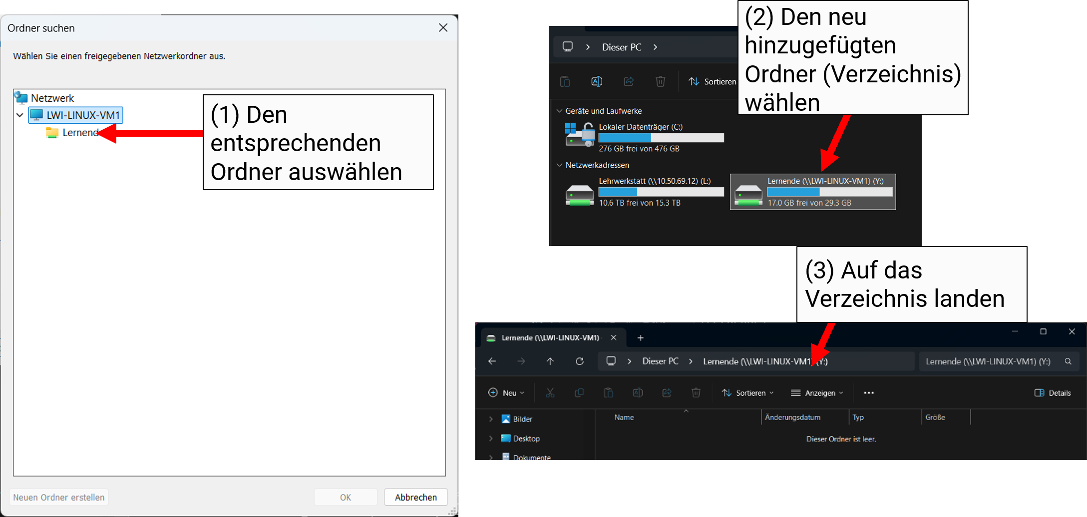 Schritte zum Verbinden mit dem Samba-Laufwerk unter Windows